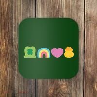 St Patricks Day Lucky Charm Pot Gold Irish Shamrock Rainbow Coaster thumb 0
