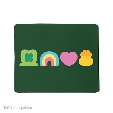 St Patricks Day Lucky Charm Pot Gold Irish Shamrock Rainbow Mousepad