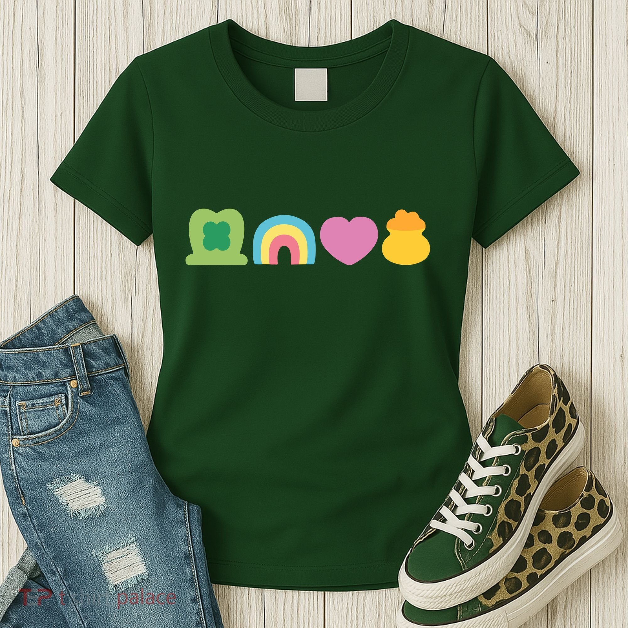 St Patricks Day Lucky Charm Pot Gold Irish Shamrock Rainbow Women's T-Shirt