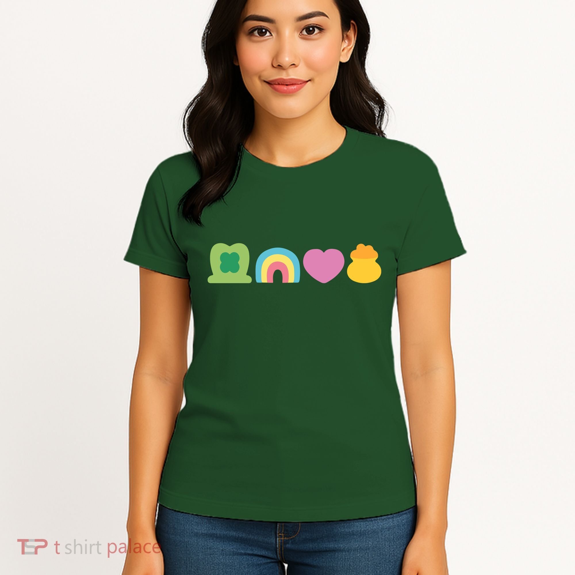 St Patricks Day Lucky Charm Pot Gold Irish Shamrock Rainbow Women's T-Shirt