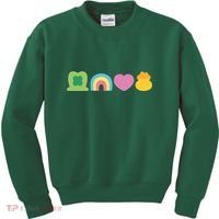 St Patricks Day Lucky Charm Pot Gold Irish Shamrock Rainbow Kids Sweatshirt thumb 0