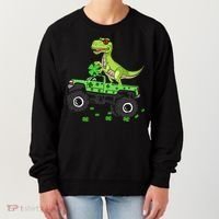 St Patricks Day Boy Dinosaur Monster Turck Trex Women's Sweatshirt thumb 0