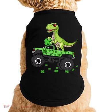 St Patricks Day Boy Dinosaur Monster Turck Trex Doggie Tank