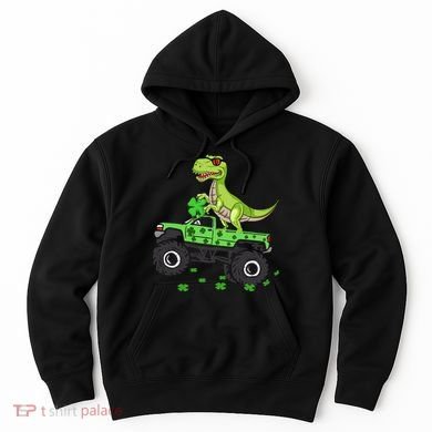 St Patricks Day Boy Dinosaur Monster Turck Trex Hoodie