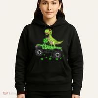 St Patricks Day Boy Dinosaur Monster Turck Trex Hoodie thumb 5