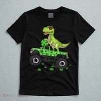St Patricks Day Boy Dinosaur Monster Turck Trex T-Shirt thumb 5