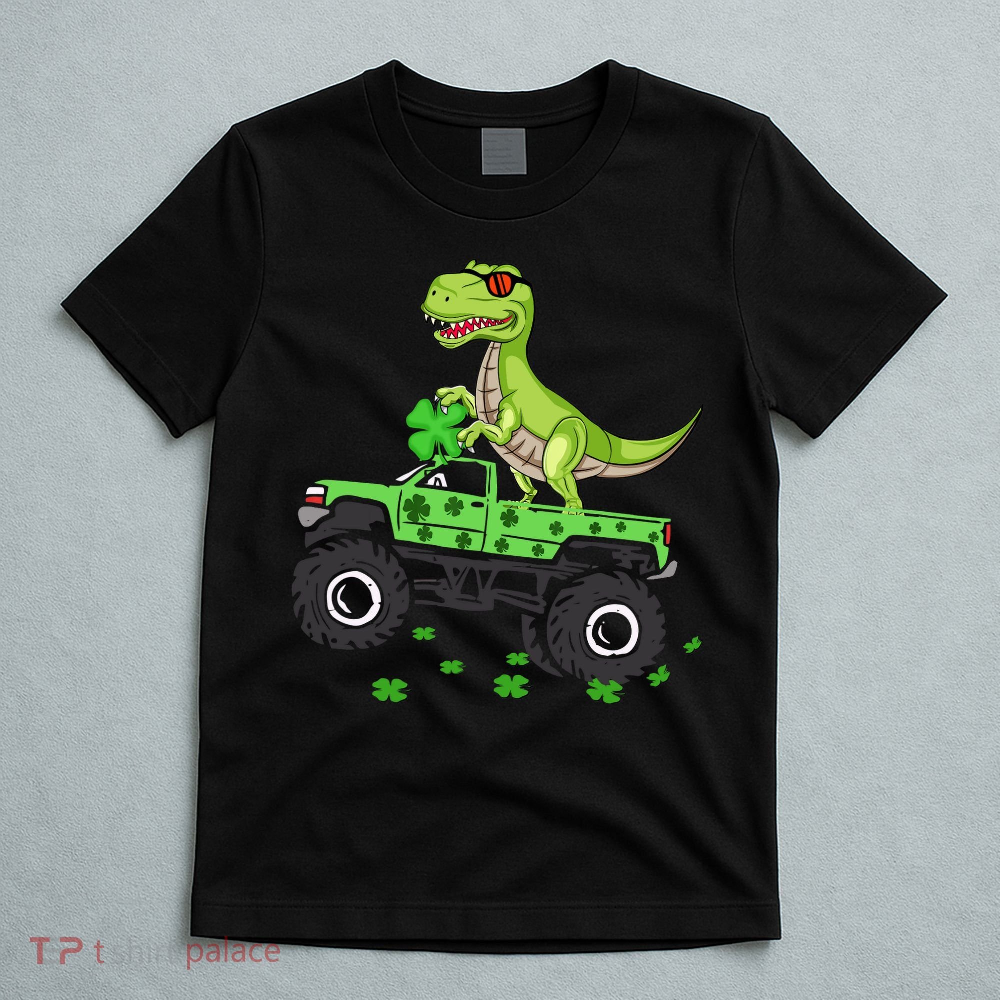 St Patricks Day Boy Dinosaur Monster Turck Trex T-Shirt