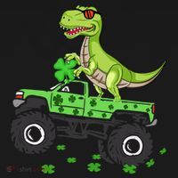 St Patricks Day Boy Dinosaur Monster Turck Trex Bucket Hat thumb 4