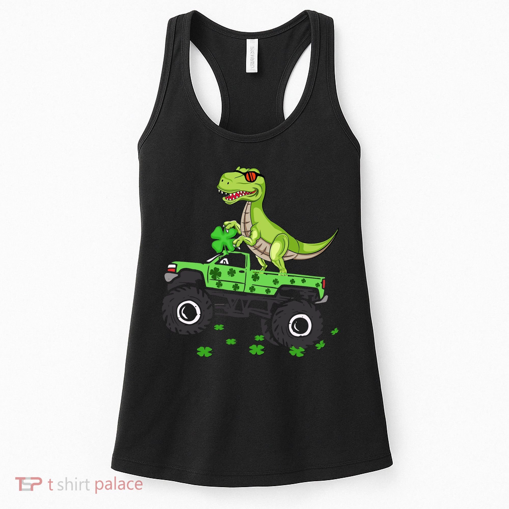 St Patricks Day Boy Dinosaur Monster Turck Trex Women's Tank Top
