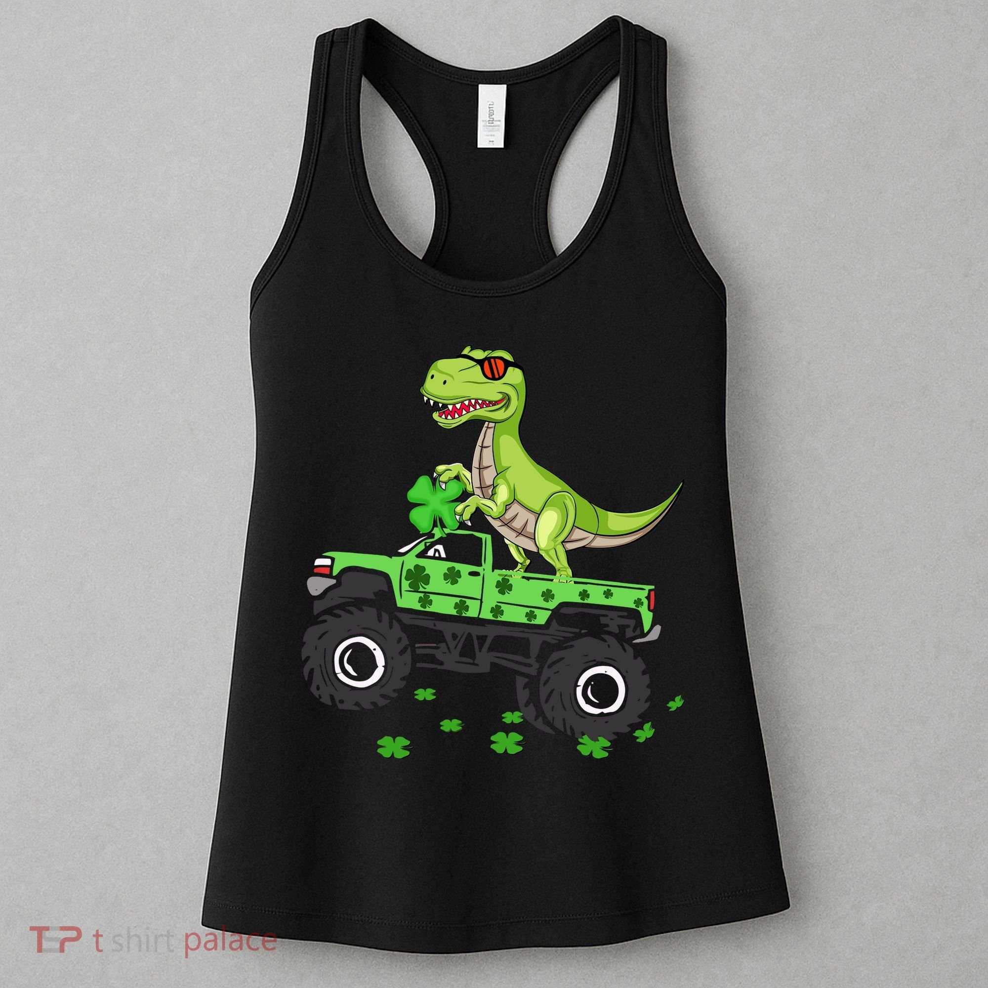 St Patricks Day Boy Dinosaur Monster Turck Trex Women's Tank Top