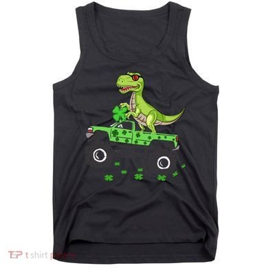 St Patricks Day Boy Dinosaur Monster Turck Trex Tank Top