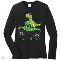 St Patricks Day Boy Dinosaur Monster Turck Trex Women's Long Sleeve Shirt thumb 0