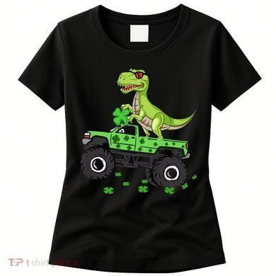 St Patricks Day Boy Dinosaur Monster Turck Trex Women's T-Shirt