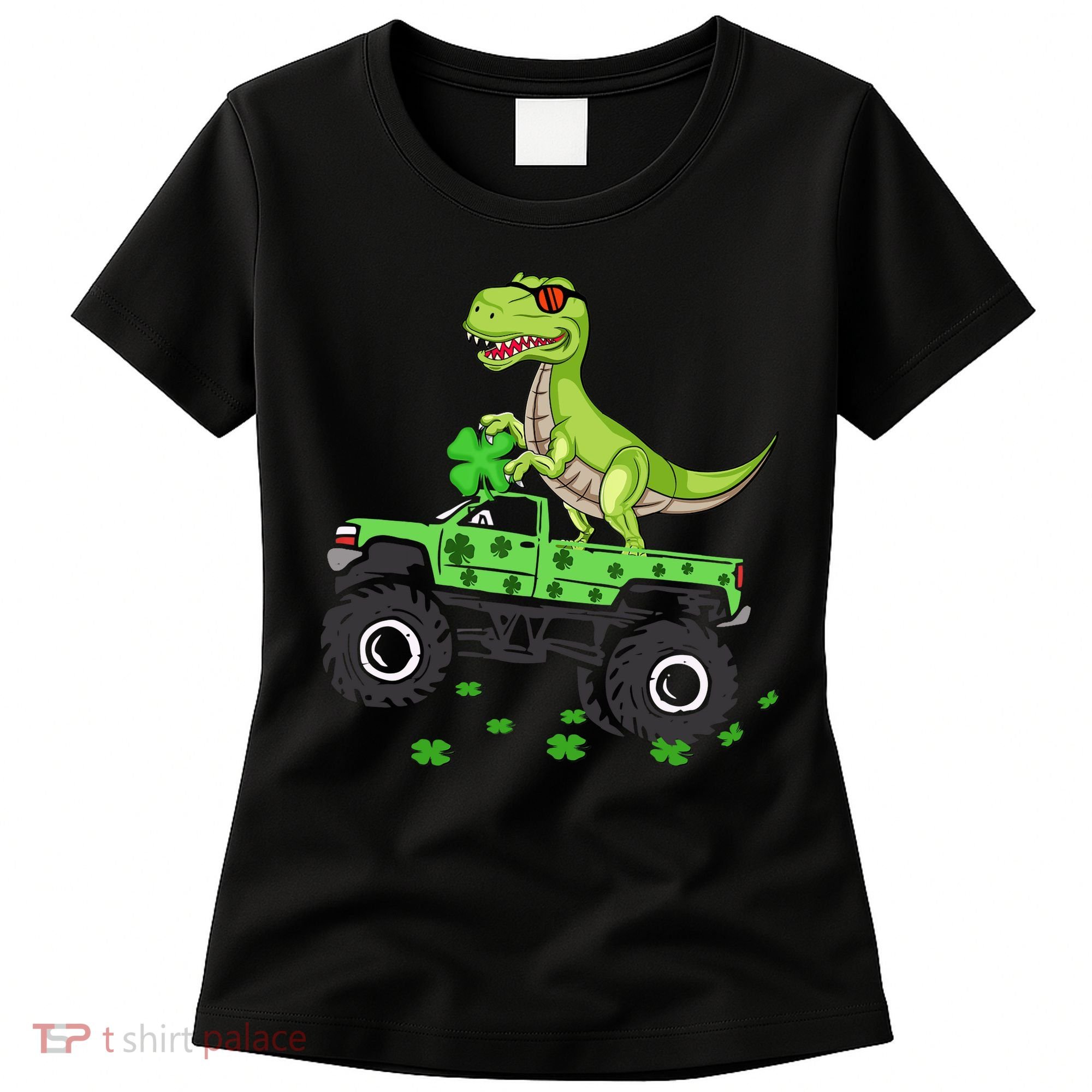St Patricks Day Boy Dinosaur Monster Turck Trex Women's T-Shirt