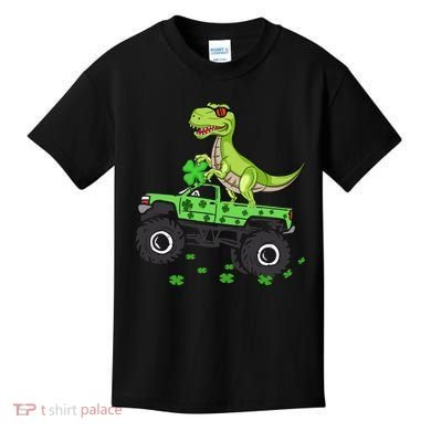 St Patricks Day Boy Dinosaur Monster Turck Trex Kids T-Shirt