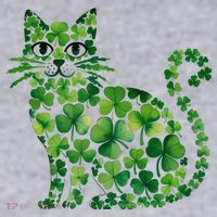 St Patrick's Day Lucky Shamrock Clover Cat Women's Sweatshirt thumb 2