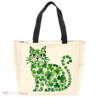St Patrick's Day Lucky Shamrock Clover Cat Tote Bag thumb 0