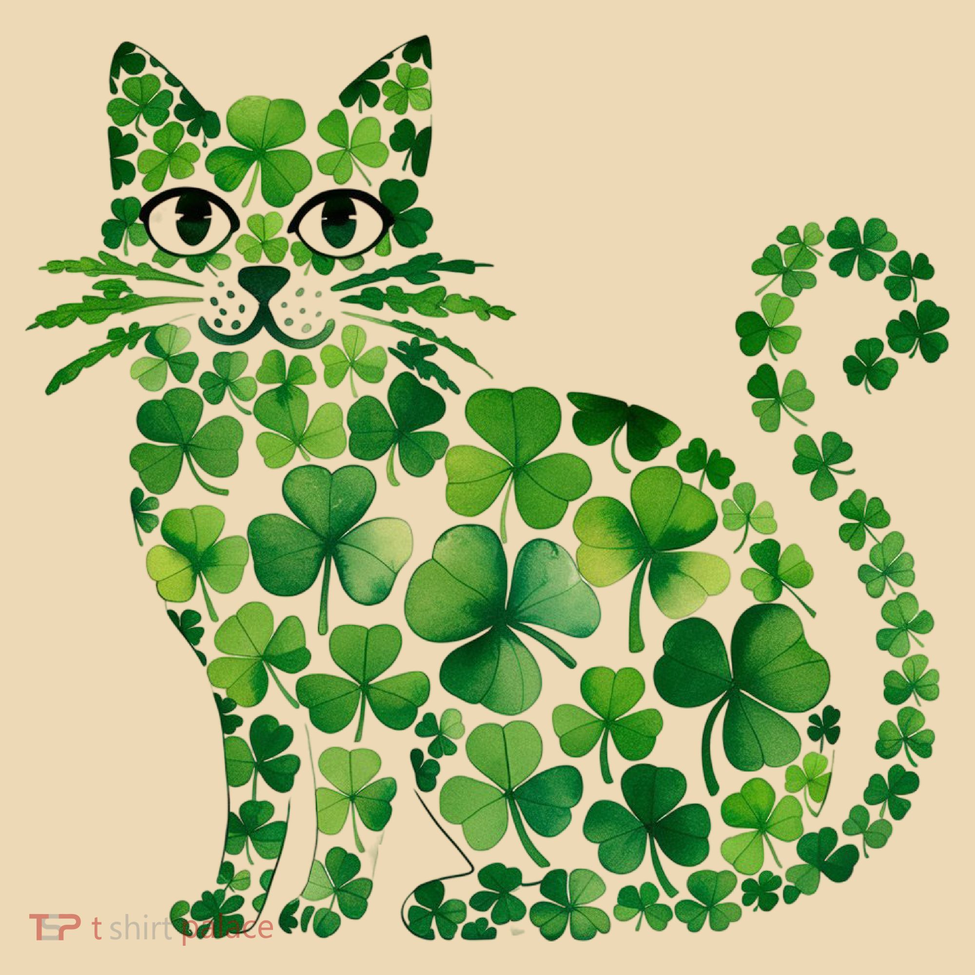 St Patrick's Day Lucky Shamrock Clover Cat Tote Bag
