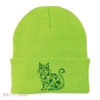 St Patrick's Day Lucky Shamrock Clover Cat Beanie thumb 0