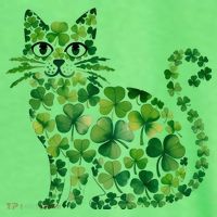 St Patrick's Day Lucky Shamrock Clover Cat Beanie thumb 2