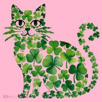 St Patrick's Day Lucky Shamrock Clover Cat Coaster thumb 2
