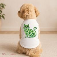 St Patrick's Day Lucky Shamrock Clover Cat Doggie Tank thumb 2