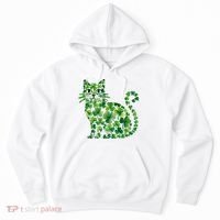 St Patrick's Day Lucky Shamrock Clover Cat Hoodie thumb 0