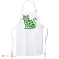 St Patrick's Day Lucky Shamrock Clover Cat Apron thumb 0
