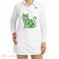 St Patrick's Day Lucky Shamrock Clover Cat Apron thumb 2