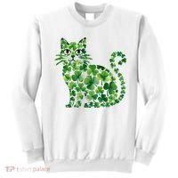 St Patrick's Day Lucky Shamrock Clover Cat Sweatshirt thumb 0