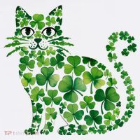 St Patrick's Day Lucky Shamrock Clover Cat Bucket Hat thumb 4