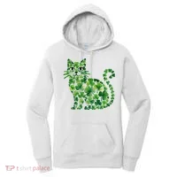 St Patrick's Day Lucky Shamrock Clover Cat Women's Hoodie thumb 0