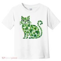 St Patrick's Day Lucky Shamrock Clover Cat Toddler T-Shirt thumb 0