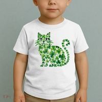 St Patrick's Day Lucky Shamrock Clover Cat Toddler T-Shirt thumb 2