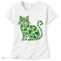 St Patrick's Day Lucky Shamrock Clover Cat Women's T-Shirt thumb 0