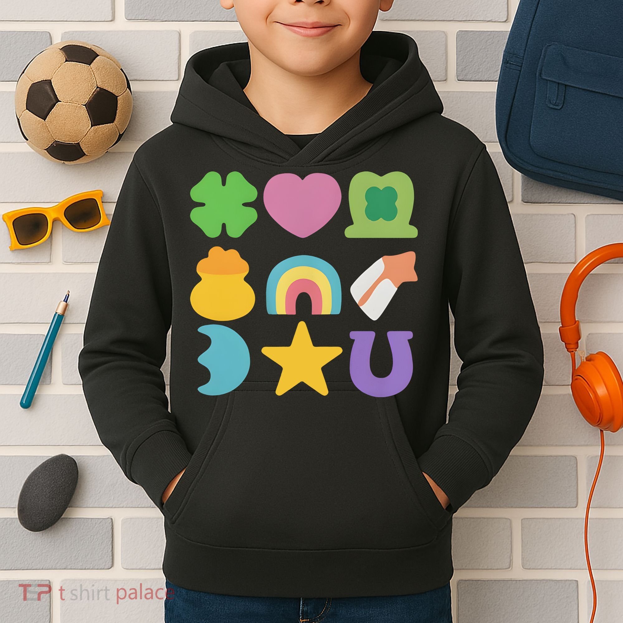 St Patricks Day Lucky Charm Kids Hoodie