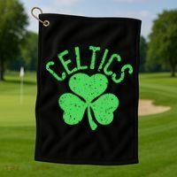 St Patrick's Day Celtics Lucky Shamrock Clover Golf Towel thumb 1