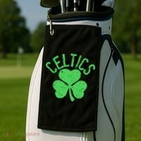 St Patrick's Day Celtics Lucky Shamrock Clover Golf Towel thumb 2
