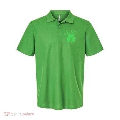 St Patrick's Day Celtics Lucky Shamrock Clover Polo