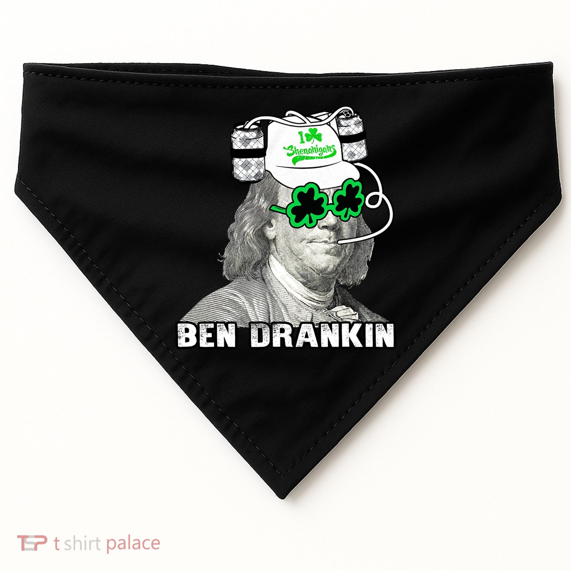 St Patricks Day, Ben Drankin, Funny St Patricks Day, St Patricks Day Drinking USA-Made Doggie Bandana