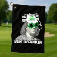 St Patricks Day, Ben Drankin, Funny St Patricks Day, St Patricks Day Drinking Golf Towel thumb 1