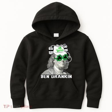 St Patricks Day, Ben Drankin, Funny St Patricks Day, St Patricks Day Drinking Kids Hoodie