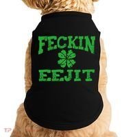 St Patricks Day Feckin Eejit Funny Irish Drinking Gift Doggie Tank thumb 0