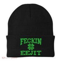 St Patricks Day Feckin Eejit Funny Irish Drinking Gift Beanie thumb 0