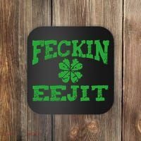 St Patricks Day Feckin Eejit Funny Irish Drinking Gift Coaster thumb 0
