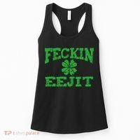 St Patricks Day Feckin Eejit Funny Irish Drinking Gift Women's Tank Top thumb 0