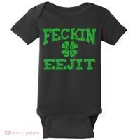 St Patricks Day Feckin Eejit Funny Irish Drinking Gift Baby Bodysuit thumb 0