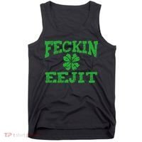 St Patricks Day Feckin Eejit Funny Irish Drinking Gift Tank Top thumb 0