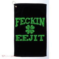 St Patricks Day Feckin Eejit Funny Irish Drinking Gift Golf Towel thumb 0