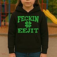 St Patricks Day Feckin Eejit Funny Irish Drinking Gift Kids Hoodie thumb 3